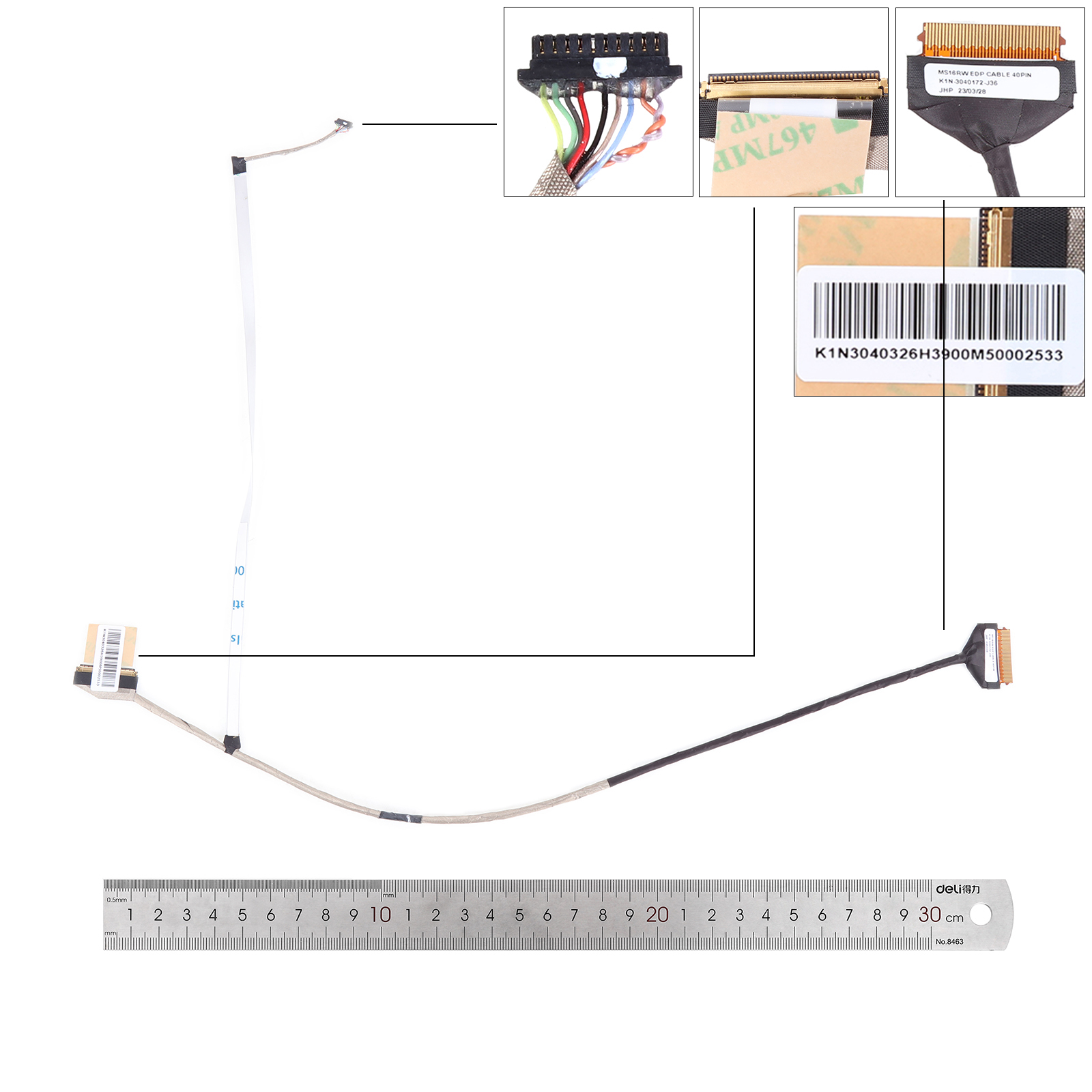 Picture of New LCD Display Screen Cable Replacement  For MSI GF65 GF63 MS16RW/W1 MS-16R4 40pin.